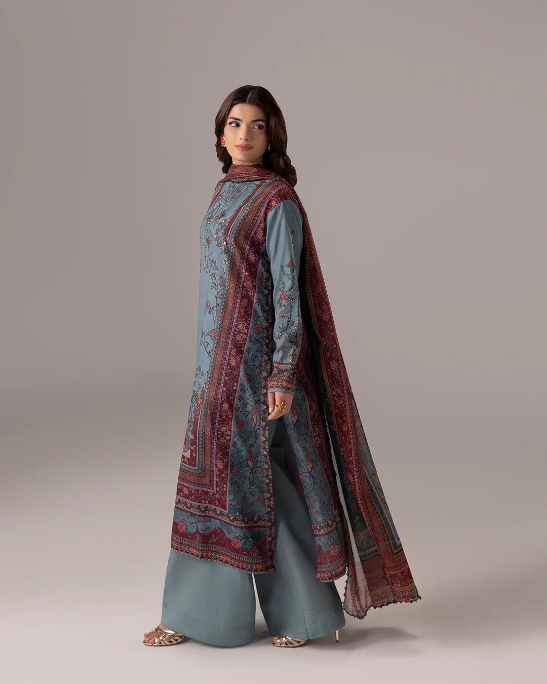 Coeur- Stitched Printed 3 Piece