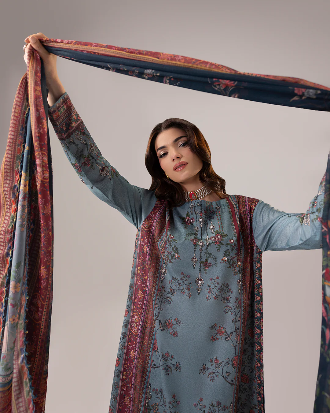 Coeur- Stitched Printed 3 Piece