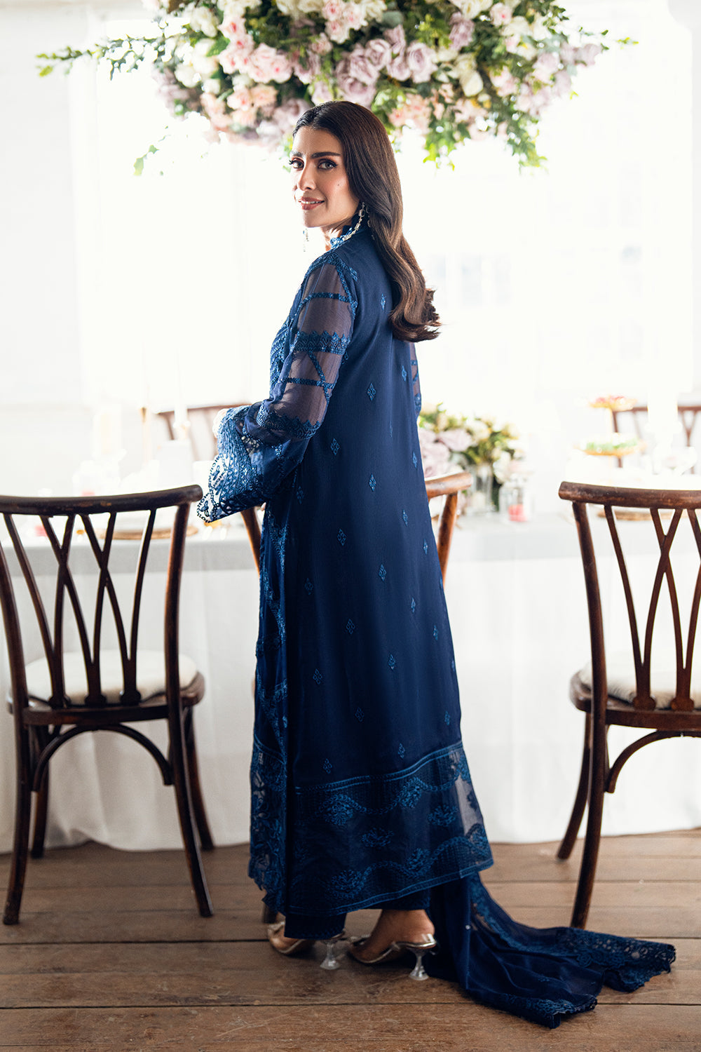 3 Piece Stitched Luxury Chiffon Dress - Ready To Wear