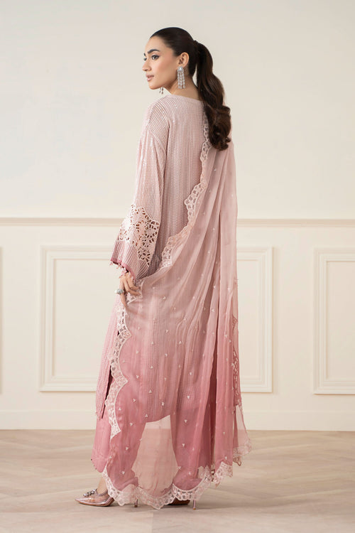 3 Piece Stitched Chiffon Embroidery Suit - Ready To Wear